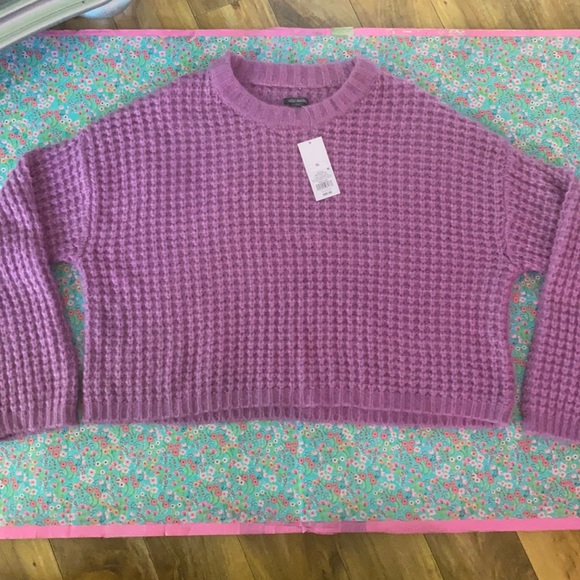 NWT Purple Crop sweater